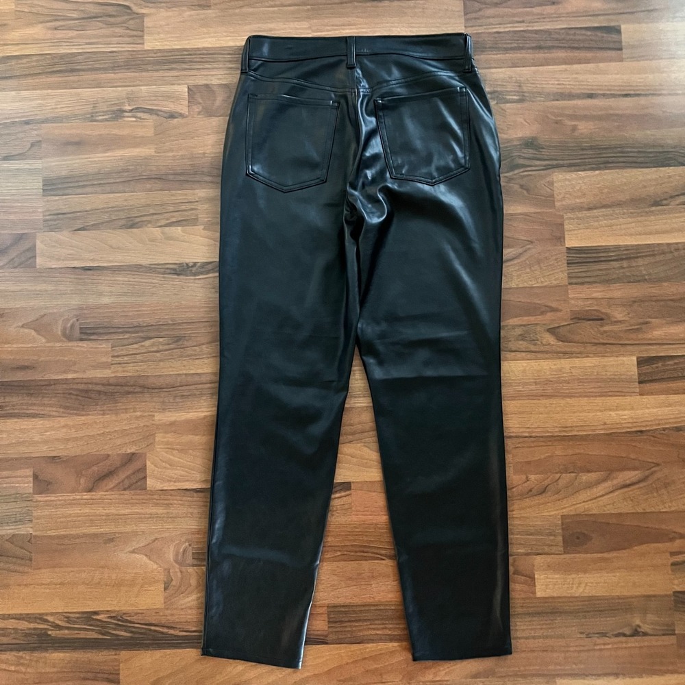 OLD NAVY High Rise OG Straight Black Faux Leather Pants Womens 10 Tall NWT - Picture 4 of 5